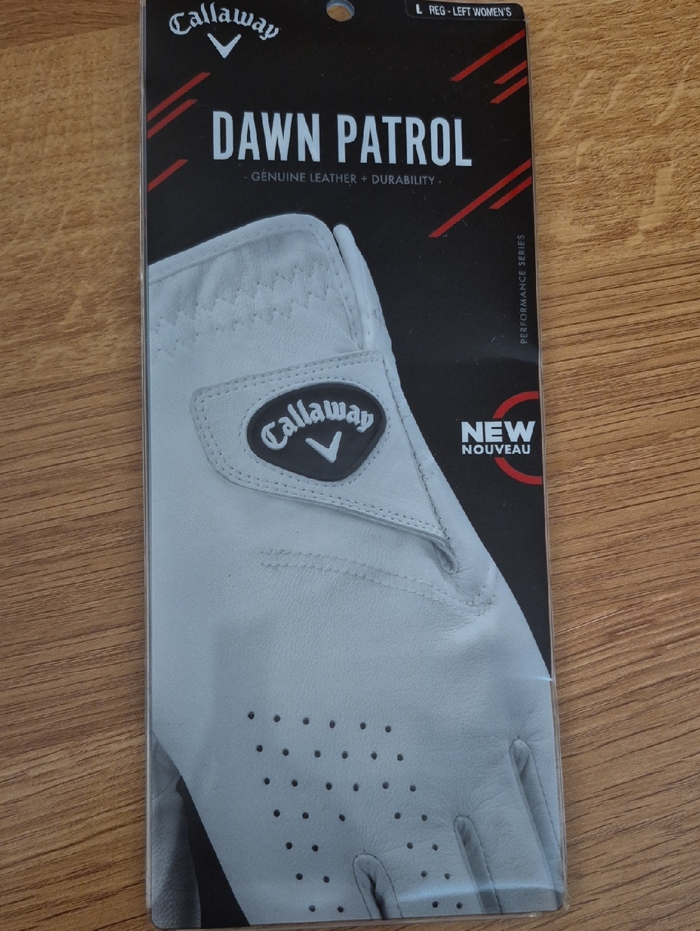 Callaway Dawn Patrol Women's White Leather Golf Glove Size Large Left Hand NEW